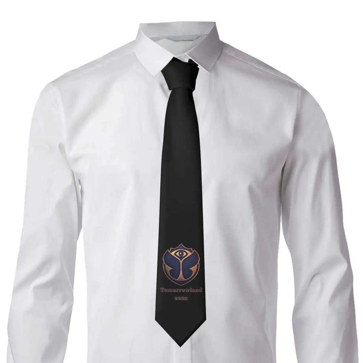 Classic Tomorrowland Logo Neck Ties Men's Custom Silk Festival Neckties for Business Cravat