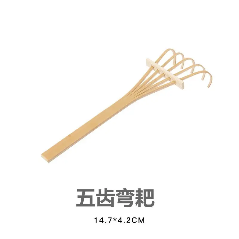 

4Pcs Mini Zen Garden Bamboo Rake Tools For Sand Tabletop Accessories Mindfulness Decor Miniature Landscape Kit