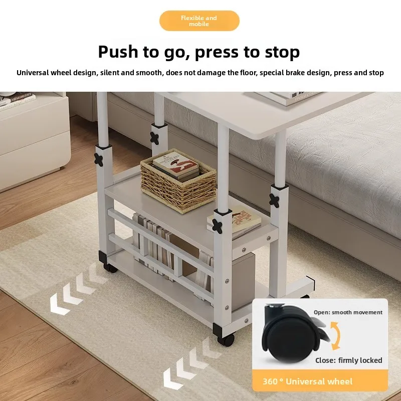 Portable Bedside Desk with Adjustable Height Small Study Table for Dorm Room Home Office