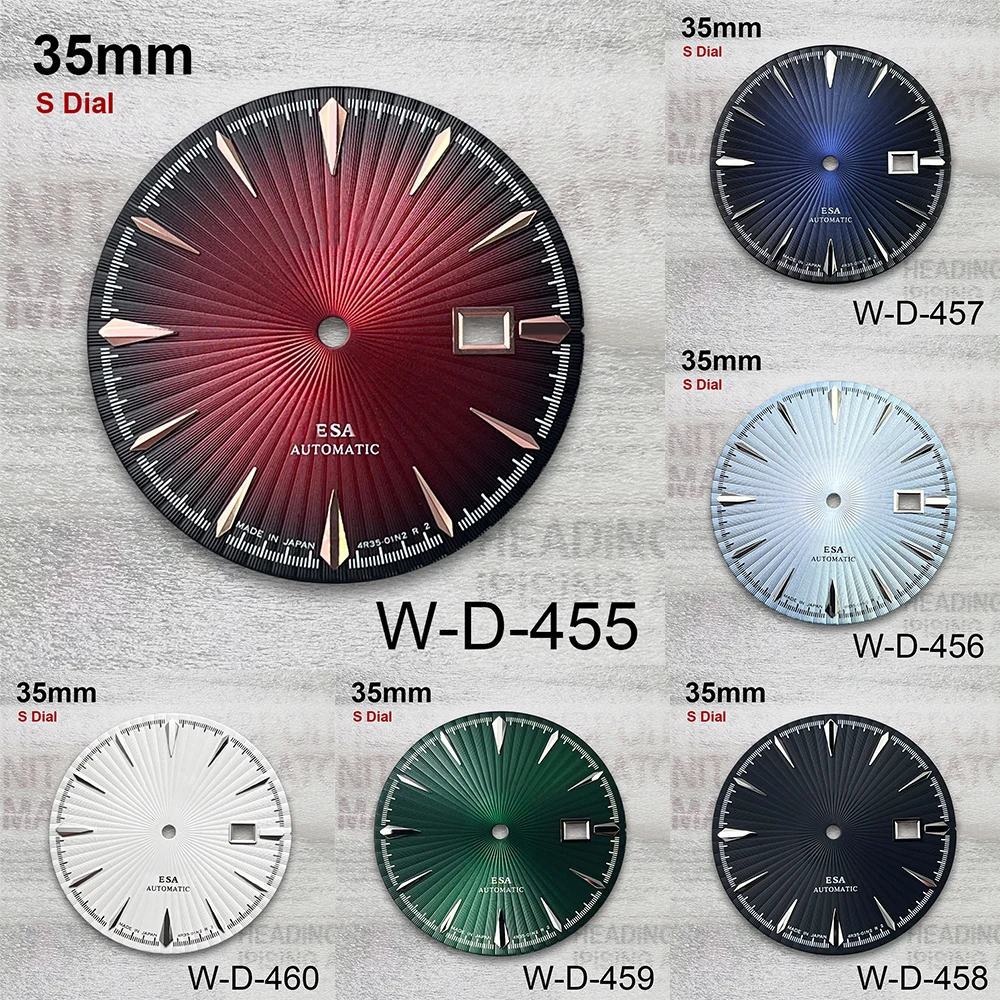 35mm Cocktail S Dial Fit NH35 Automatic Movement High-Quality Vertical Grain Dial Mechanical Watch Modification Accessories