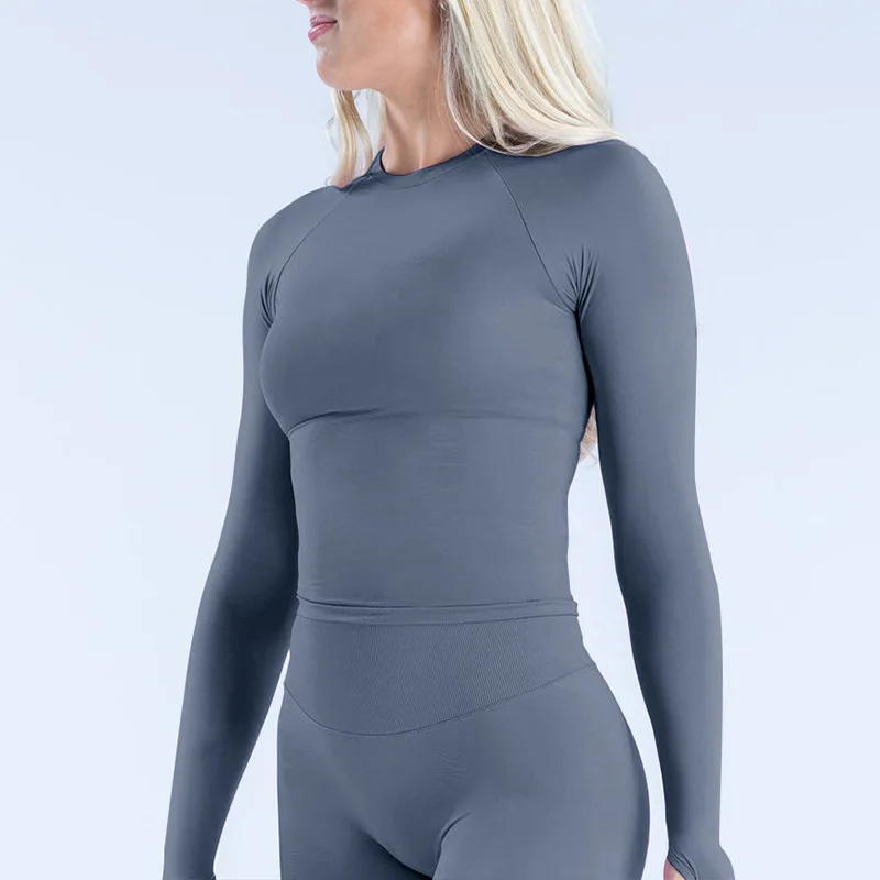 DyfL0g0 Sports Shirt Women's Fitness Impact Short-sleeved Gym Exercise Yoga Shirt Quick-drying Breathable Running T-shirt image 4