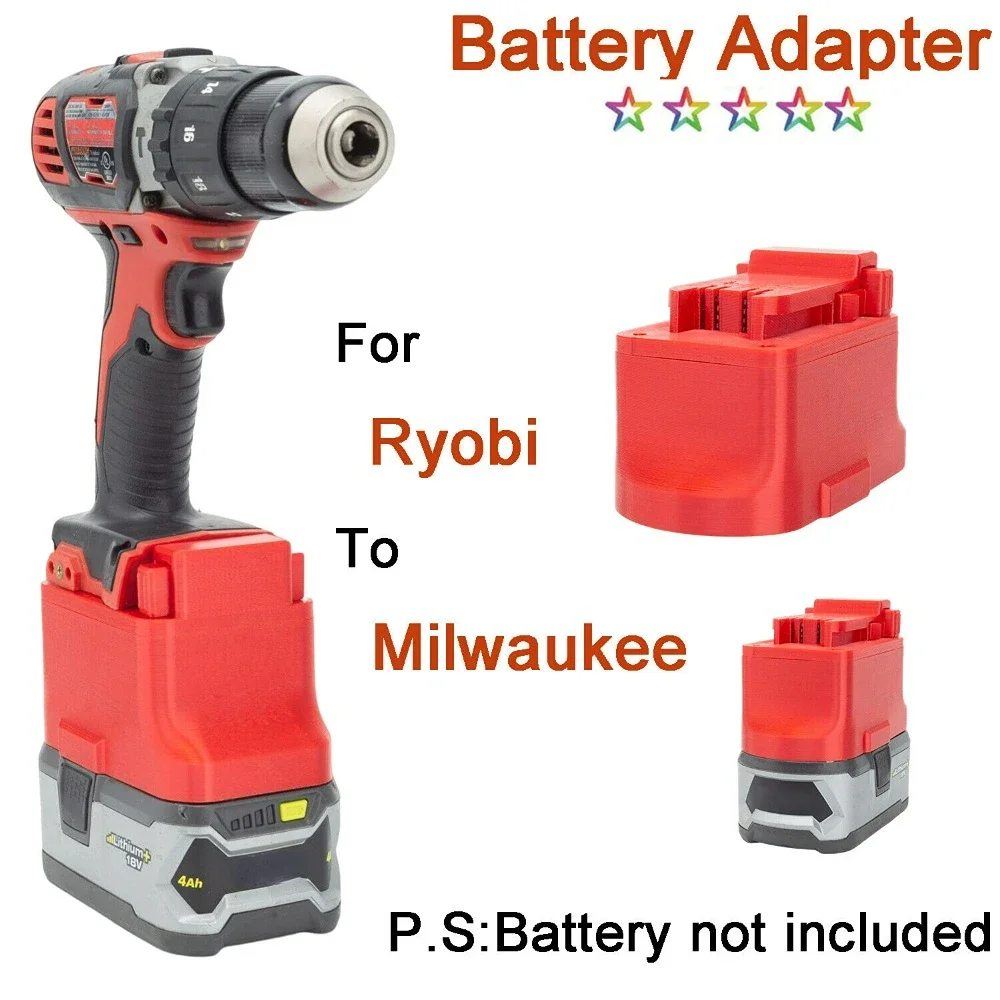 

Adapter For RYOBI 18V Lithium Battery to for Milwaukee 18v Cordless Power Tools (Not include tools and battery)