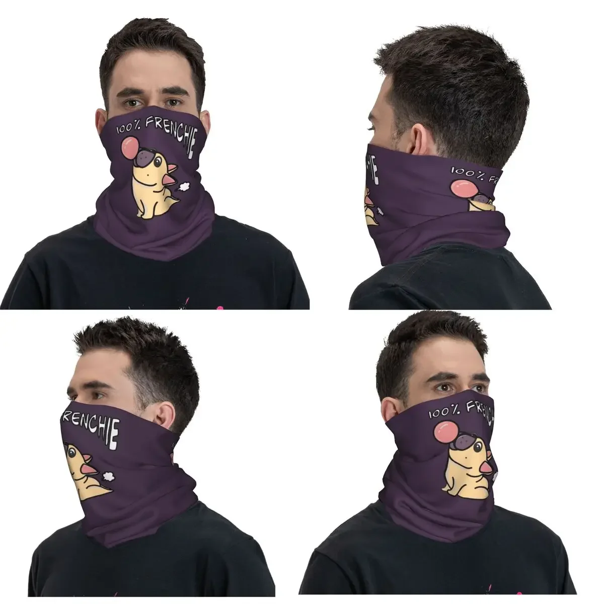 100% French Bulldogs Bubble Gum Yoga Fart Bandana Neck Gaiter Printed Mask Scarf Headband Cycling Unisex Adult Windproof