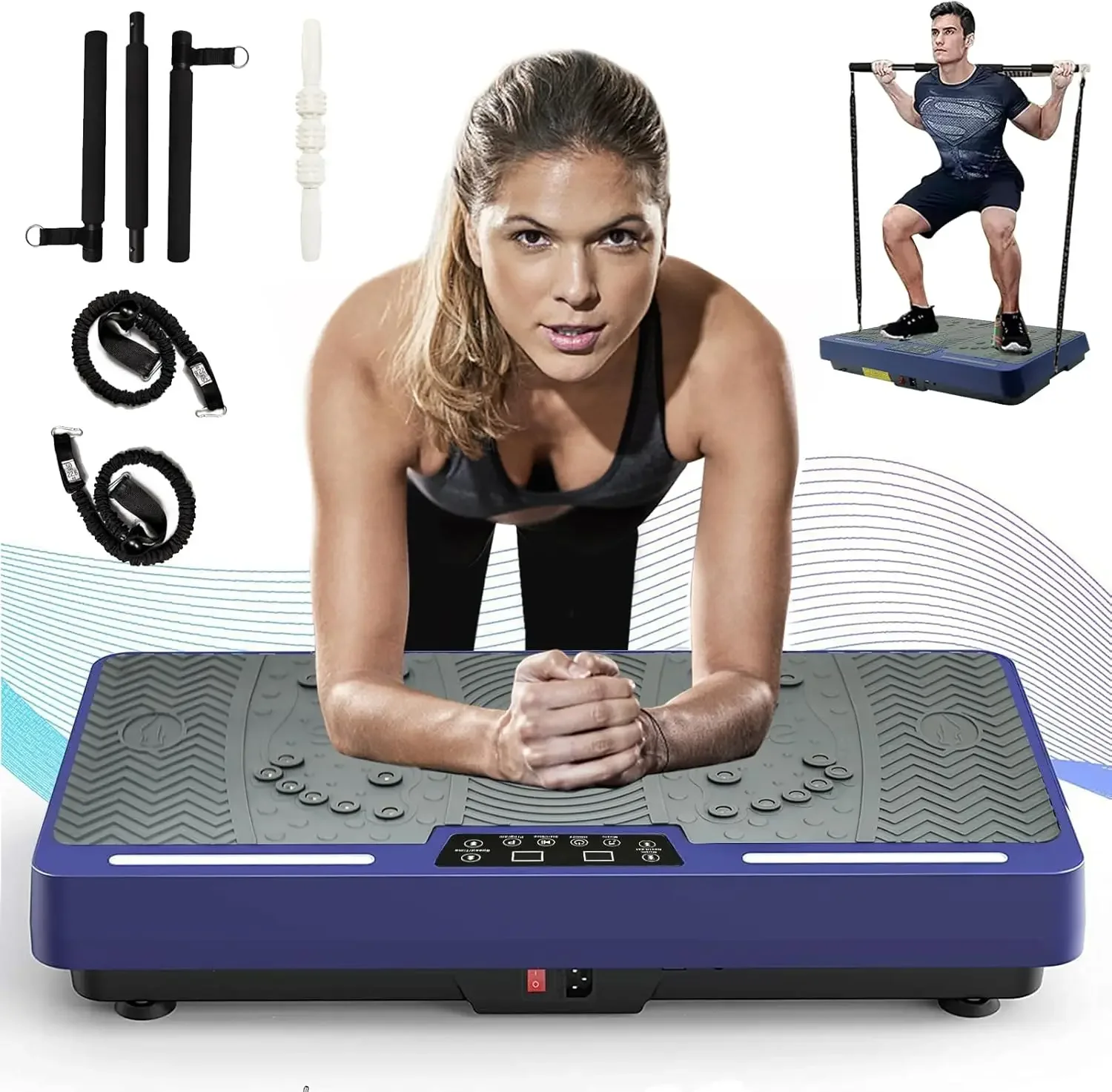 Plate Exercise Machine - Whole Body Workout Vibration Platform Lymphatic Drainage Machine for Weight Loss Home Fitness