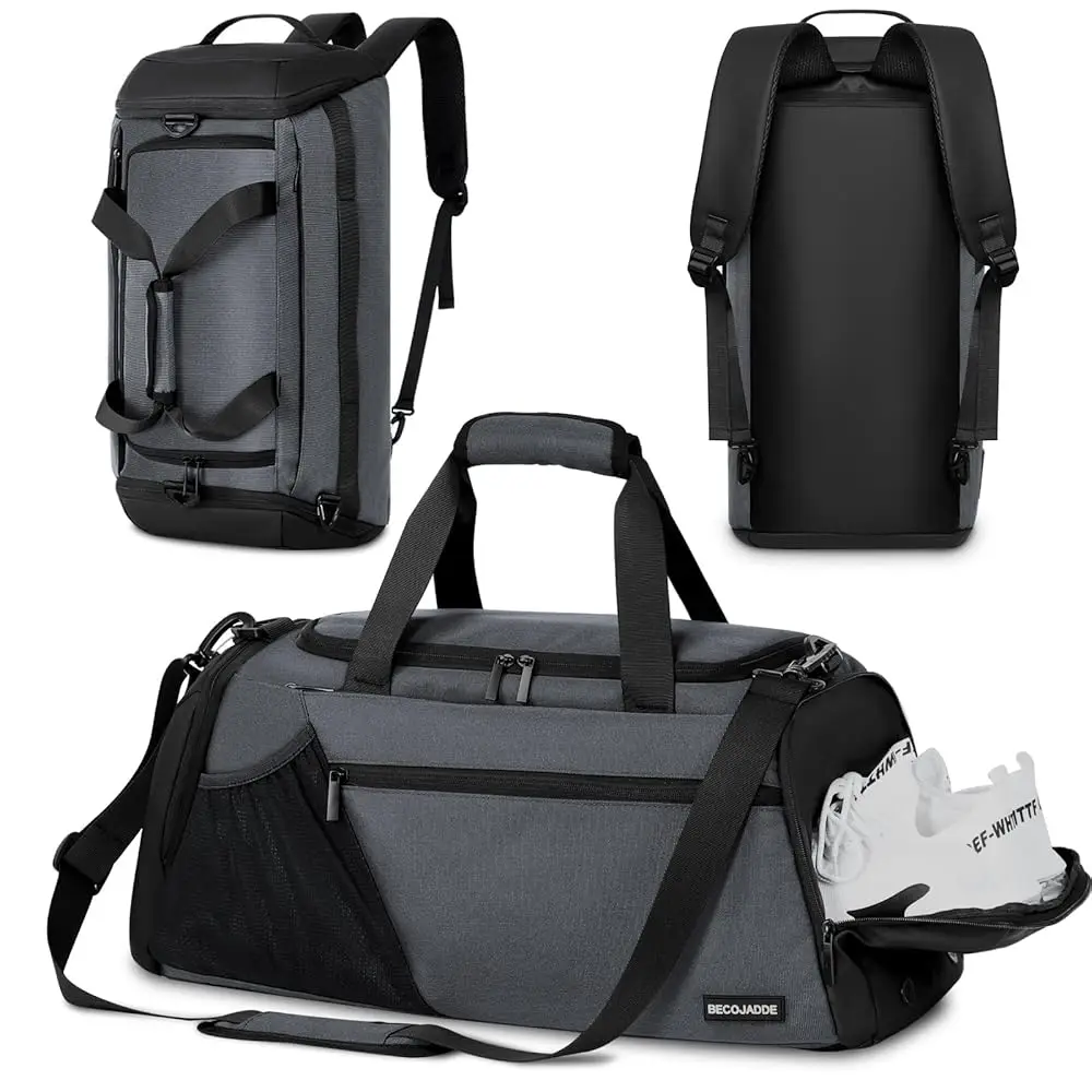 

Gym Bags for Men Women 40L Large Gym Backpack Multiple Pockets Sport Duffle Bags with Shoe & Wet Compartment for Workout Trav