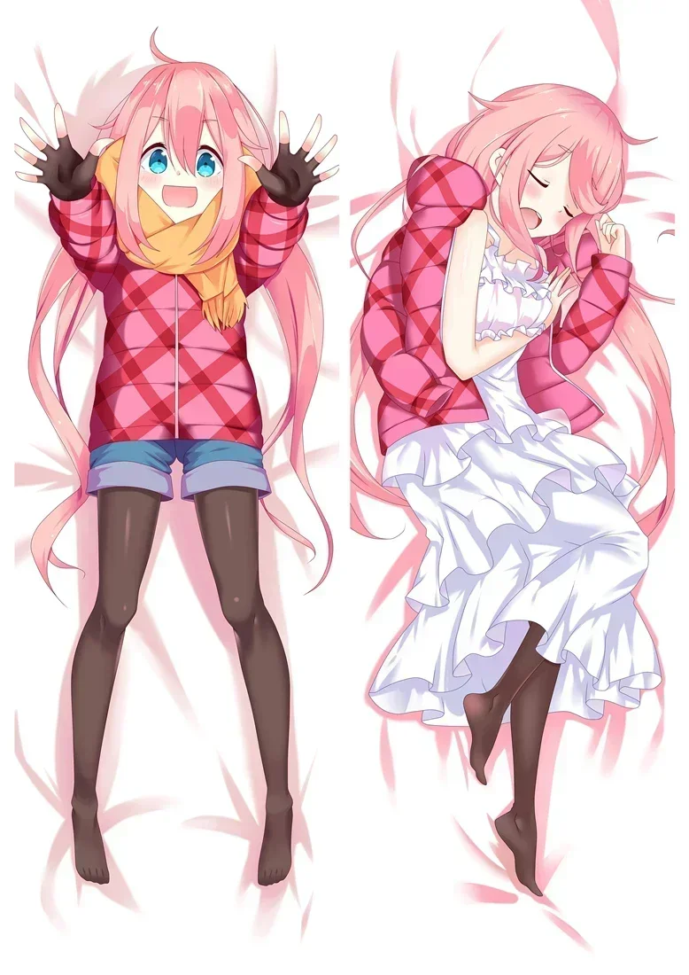 

Japan Anime Dakimakura Yuru Camp Laid-Back Camp Hugging Body Pillow Case Inuyama Aoi Shima Rin Pillow Cover
