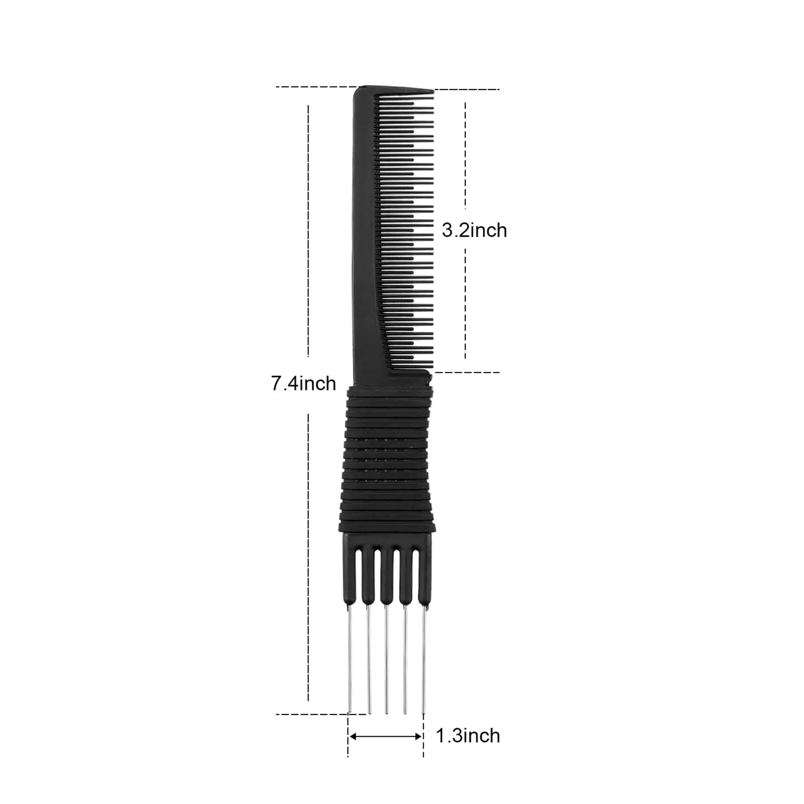 50 Pack Black Carbon Lift Teasing Combs with Metal Prong, Salon Teasing Back Combs, Black Carbon Comb with Stainless Steel Lift