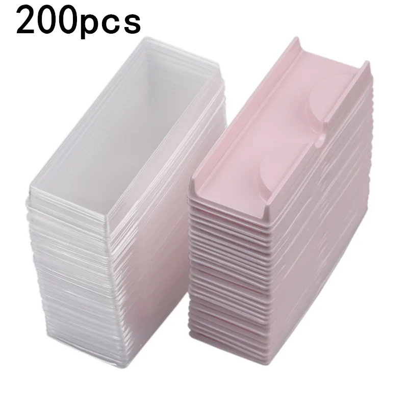 ピンクプラスチック偽まつげトレイ 50/100/200 個包装箱収納カバーシングルケースラッシュボックスまつげ卸売