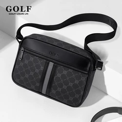 GOLF Men's Shoulder Bag ipad Leather Cross Body Bags Retro Business Style Man Crossbody Chest Bags Luxury Black Husband Gift