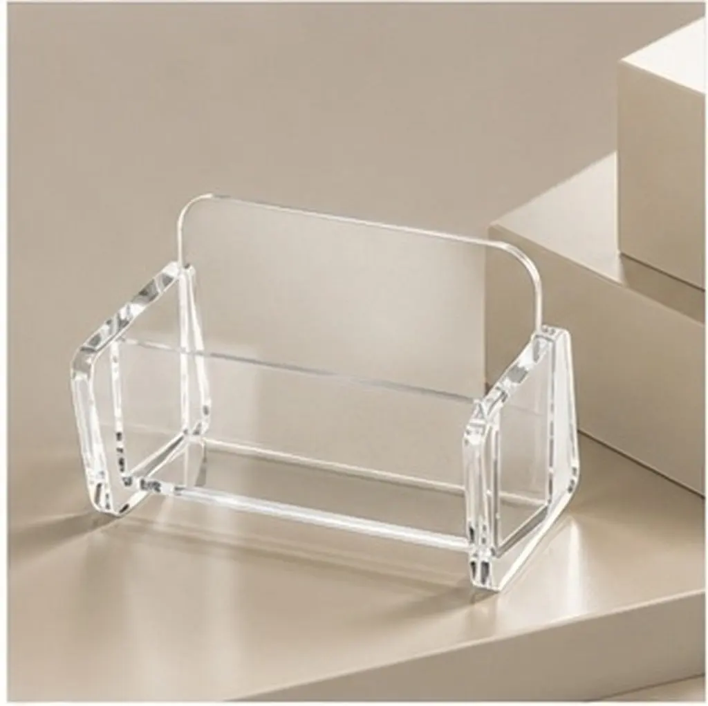 2Pcs Desktop Cards Holder Acrylic Business Cards Dispenser Organizer for Office Desk Company Front Desk Meeting Creative Gift