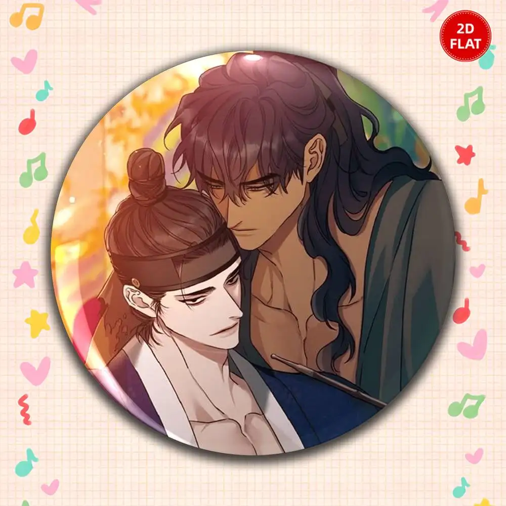 2026 Newest Classic 2D FLAT Ornate Round Anime Plastic Brooch Pin Unisex Lapel Badge Fun Gift For Friends Relatives