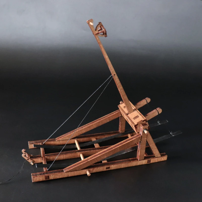 1:35 diy de madeira horizontal trebuchet antigo modelo de carro dos três reinos 3d puzzle modelo precisa montagem