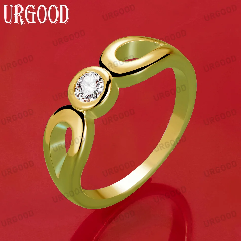 925 Sterling Silver 18k Gold High Quality AAA Zircon Ring Woman Fashion Party Wedding Gift Charm Jewelry