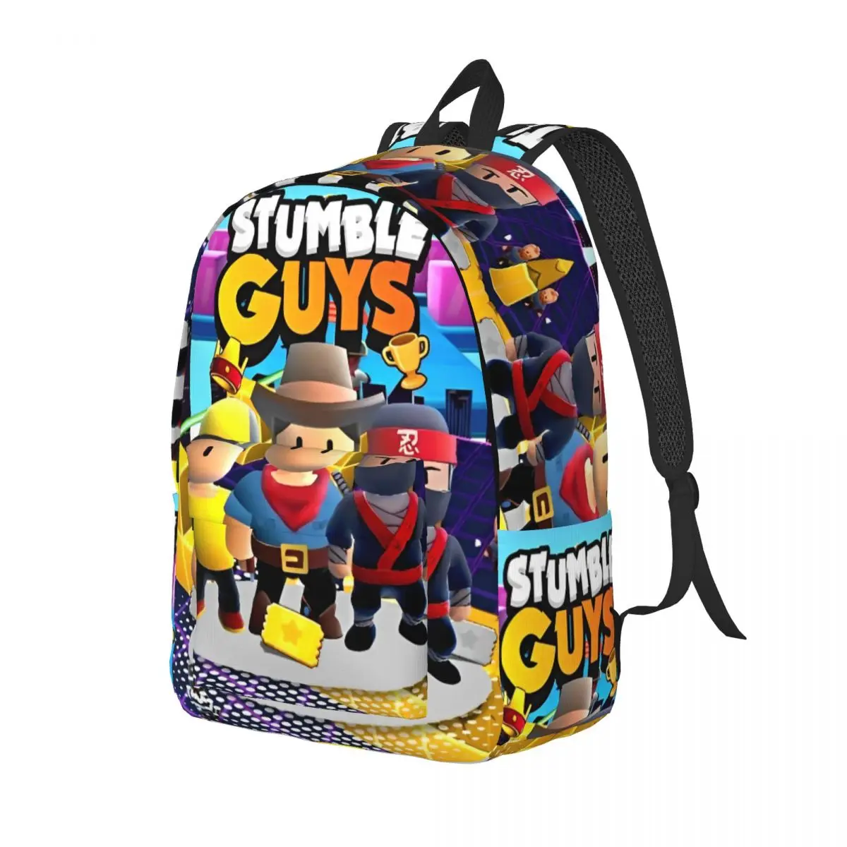 Funny Stumble Guys Cartoon Game Fashion Backpack Outdoor Student Hiking Travel Daypack for Men Women Laptop Shoulder Bag