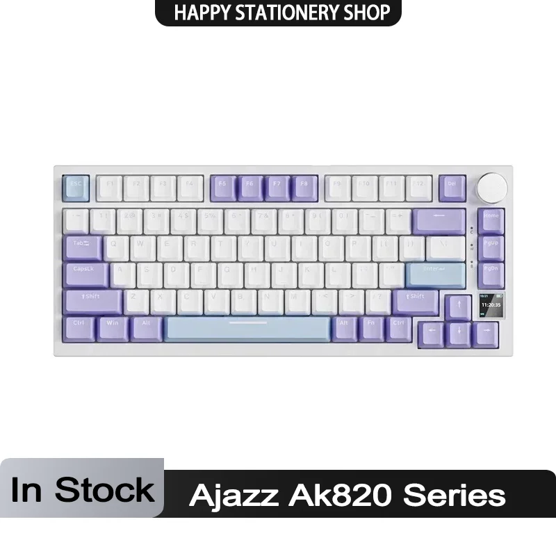 Ajazz Ak820 Keyboard Black Customized Mechanical Soft Gasket Structure Optional Wired 75% Portable Hot Swap Gamer Gift