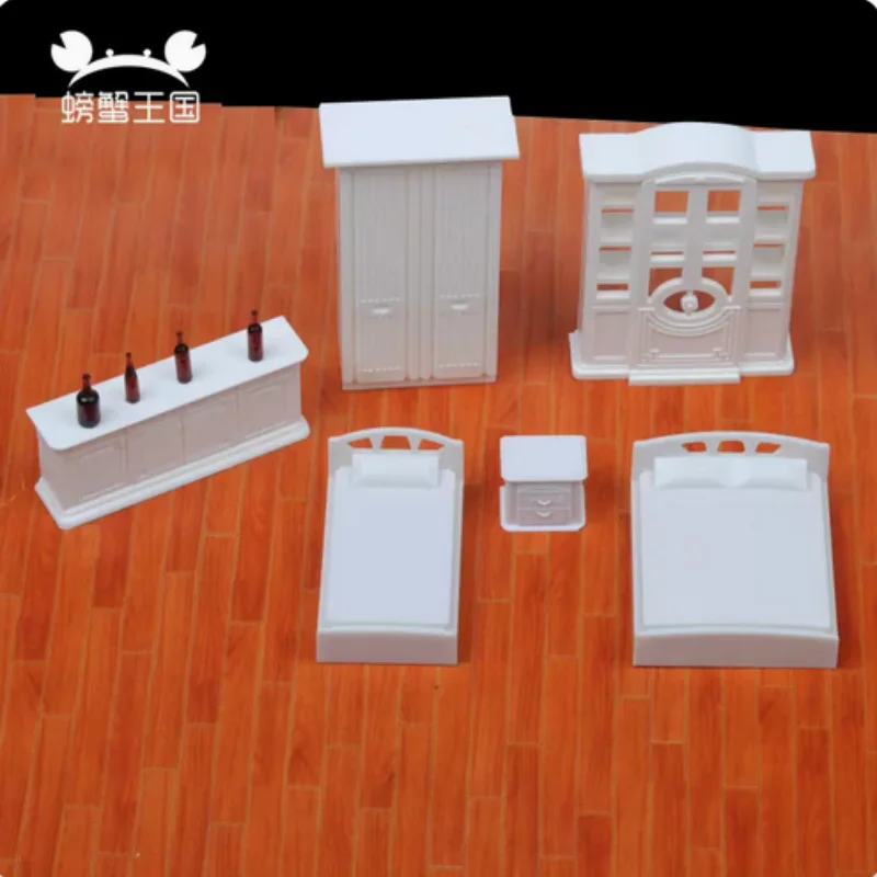 1:50 Scale Model Furniture Dollhouse Sofa Table Chair Cabinet Cupboard Miniature Accessories for Model Building Interior Layout