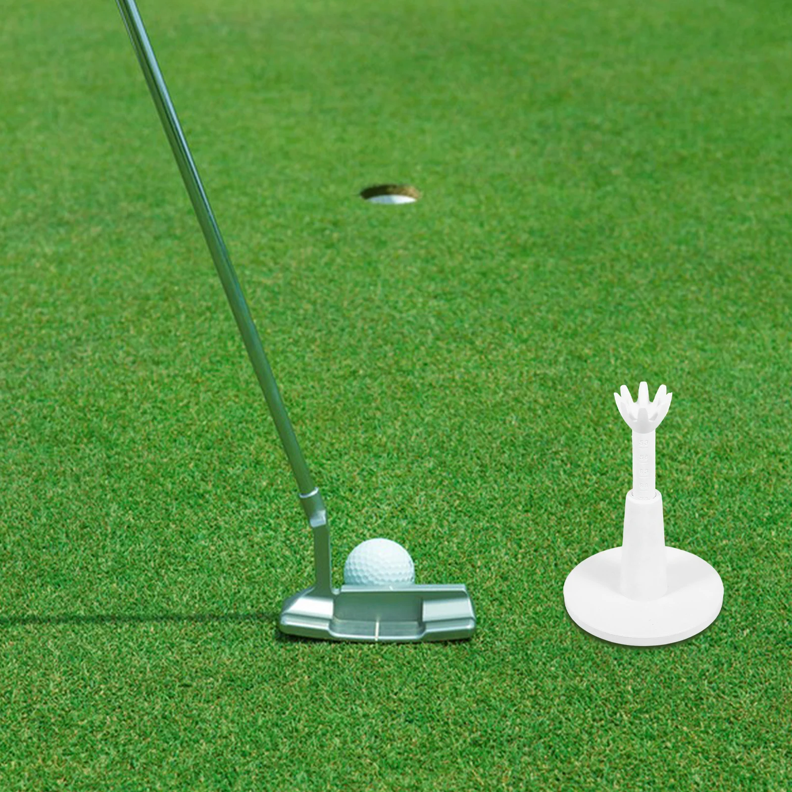 

2Pcs Adjustable Height Golf Tees Solid Base Crown Top Training Tool for Stable Ball Hold Lightweight Tees Peg Training Tool