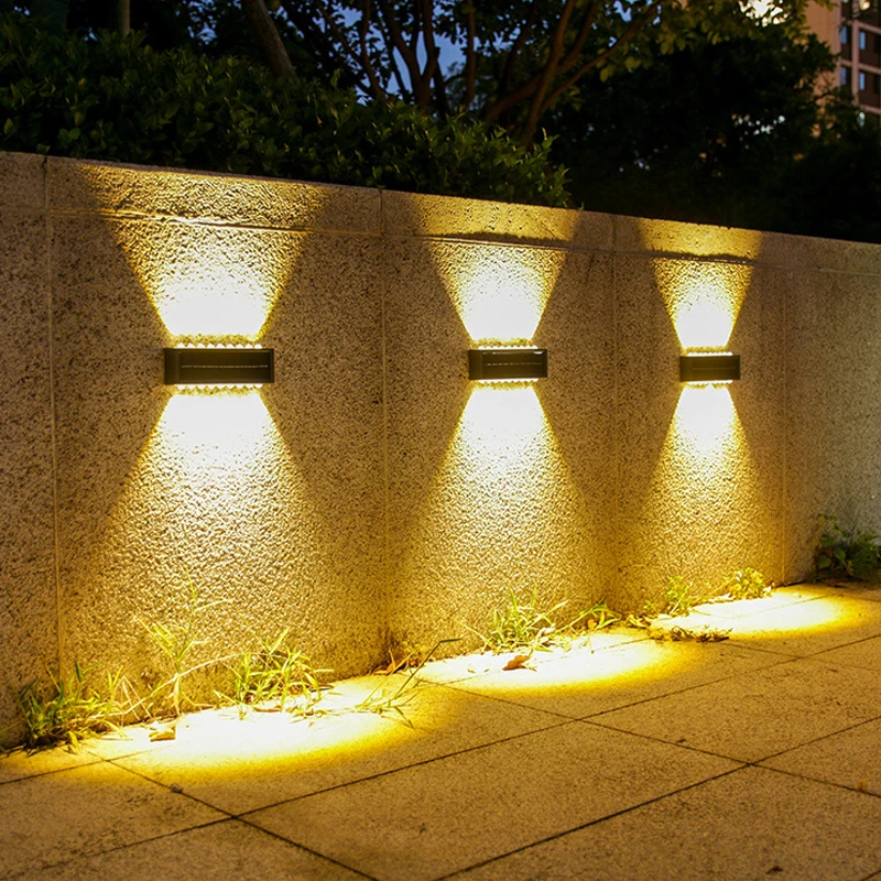 20led Solar Wand leuchte im Freien wasserdichte solar betriebene Lichter im Freien auf und ab beleuchten Garten Hof Dekoration Sonnenlicht