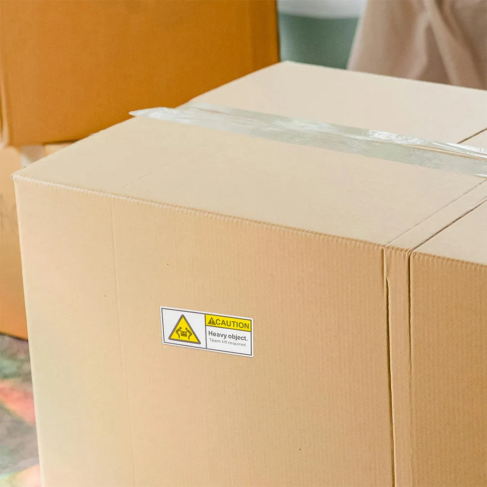 

2 Rolls Heavy Package Heavy Object Stickers Adhesive Shipping Warning Label Team Lift Caution Sticker for Moving Boxes Packing