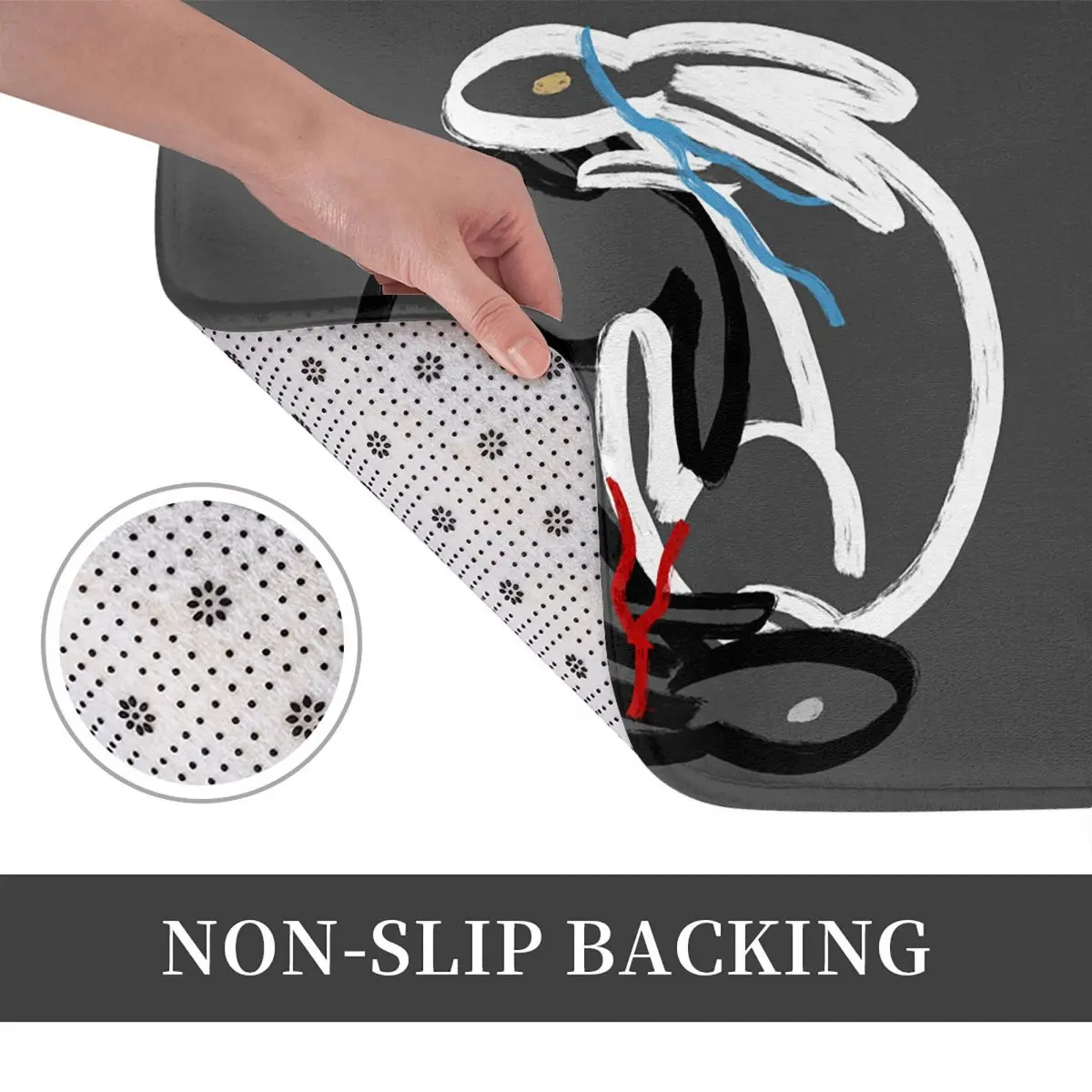 Mo Dao Zu Shi Wangxian Bunnies Yin-Yang Anti-slip Doormat Floor Mat Carpet Rug for Kitchen Entrance Home Bedroom Footpad Mats
