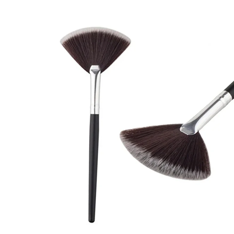 1 pz fondotinta correttore capelli sintetici pennello evidenziatore affusolato pennelli per trucco pennello a ventaglio donne compongono pennelli per trucco nero