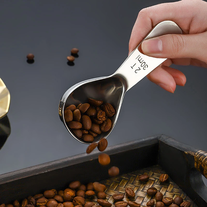 Stainless Steel Coffee Spoon And Measuring Spoon Coffee Utensil With Graduated Measuring Spoon Precise Ergonomic Spoon