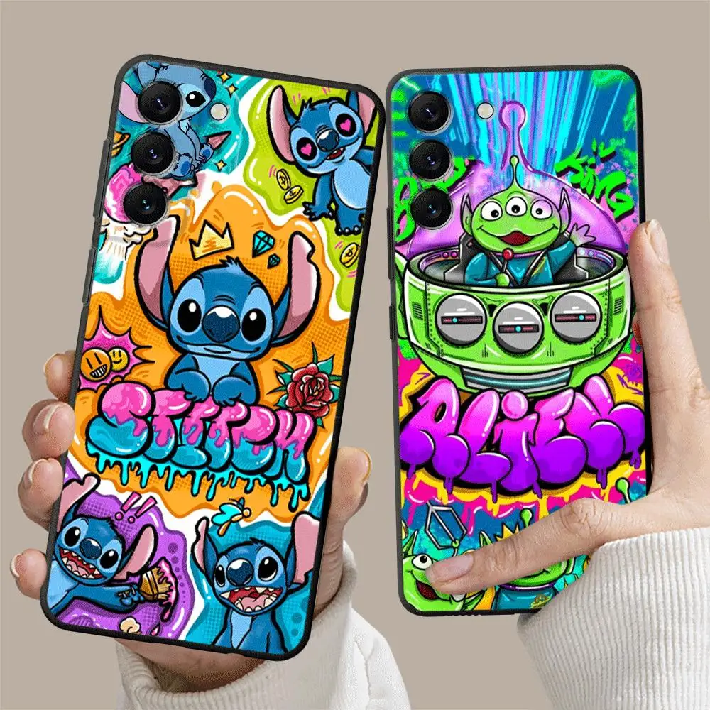 Disney Multiple Stitches Phone Case for Samsung Galaxy S23 Ultra S22 S20 FE S21 Plus 5G S10 Plus S22Ultra Silicone Black Cover