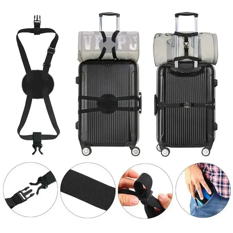

1/2PCS Luggage Strap Adjustable Luggage Fixing Belt for Traveling Luggage Luggage Strap Travel Essentials Luggage Accessories