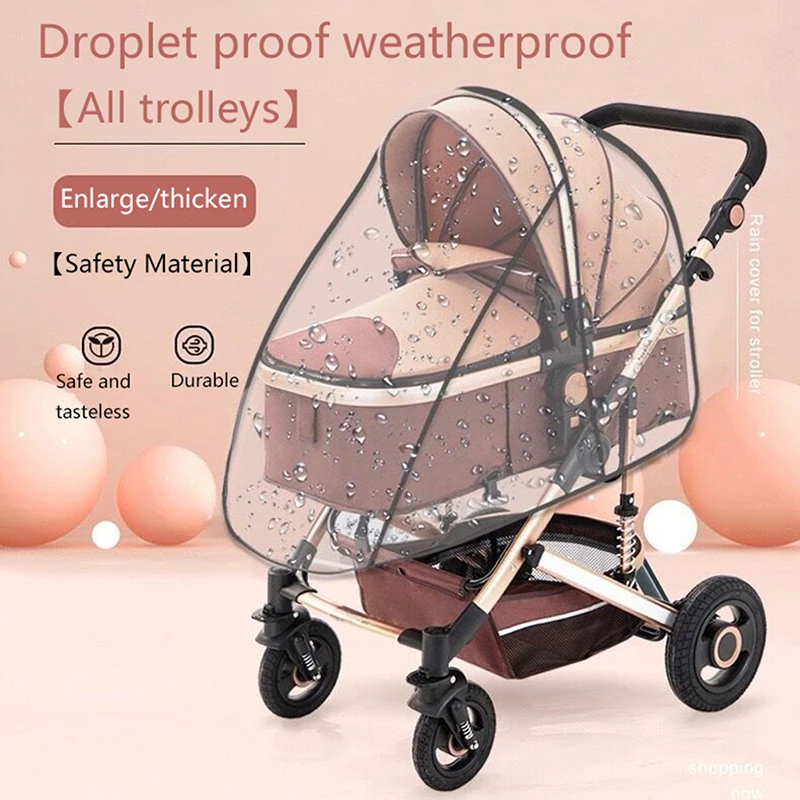 Baby Stroller Rain Cover Child Cart Windshield Baby Umbrella Stroller Waterproof Shield Portable Poncho