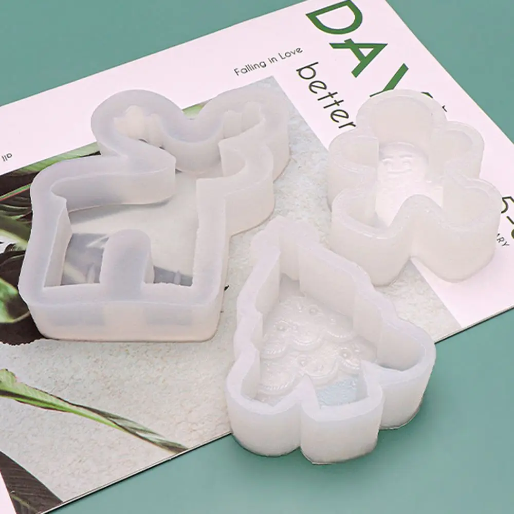 Supplies Soap Making Clay Tools Cake Resin Mold Christmas Candle Mold Snowman Tree Gingerbread 3D Art Wax Mold Silicone Mould