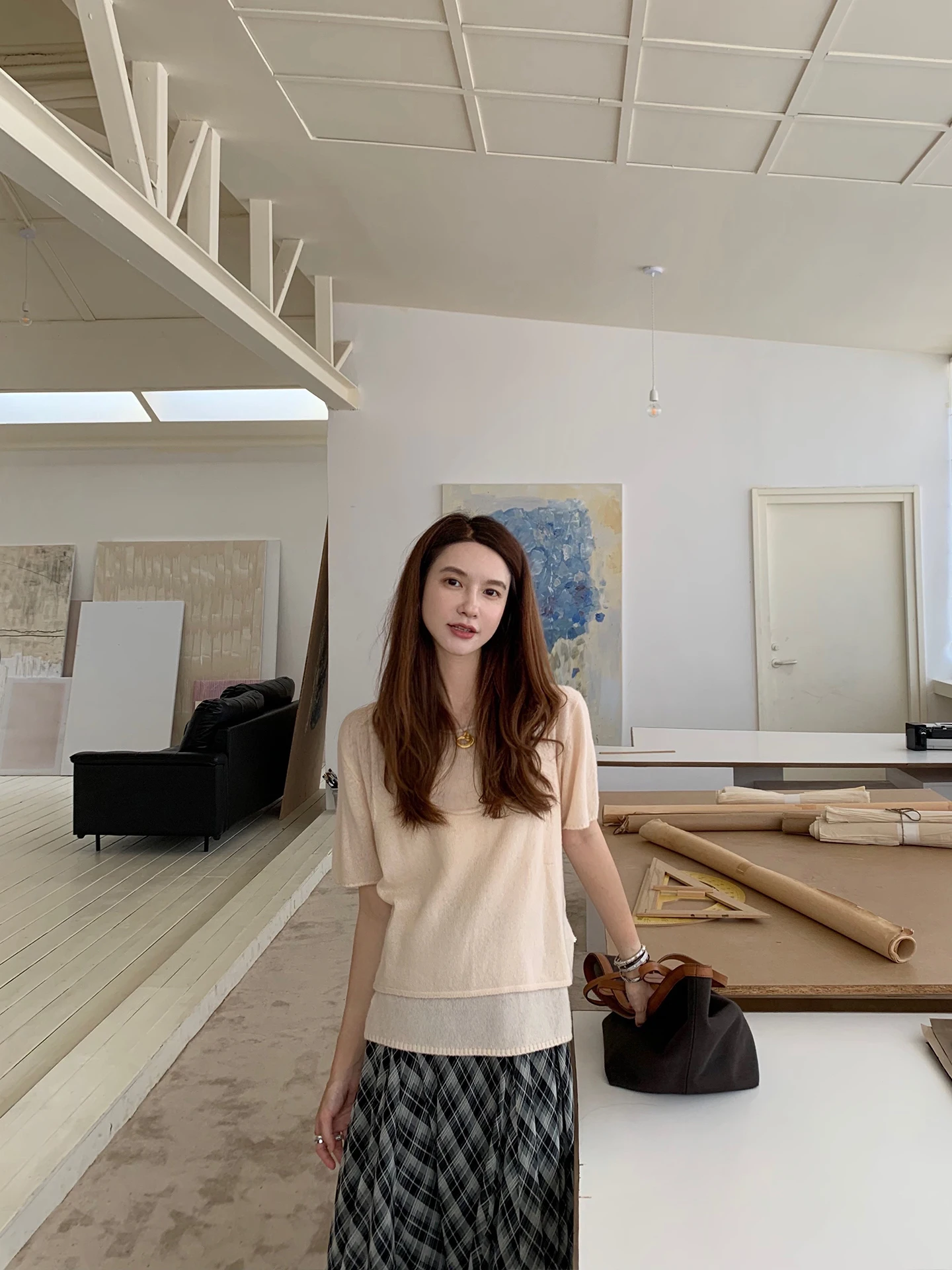 Soft Wool Blend Knitted Vest Top Women's Layering Short Sleeve Two-Piece Set V-Neck Casual Comfortable Breathable Springwear