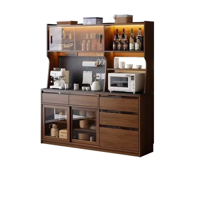 Solid wood oak dining side against the wall integrated small apartment household kitchen living room locker wine cabinet