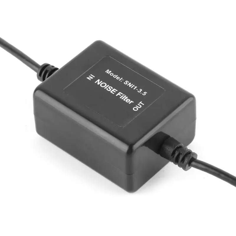 3.5mm Power Supply Pre-wired Black Plastic Power Filter for Car Stereo