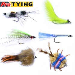 Persuader 2pcs boxed 2#-2/0 baitfish&crayfish style saltwater streamer flies seabass bonefish fly fishing artificial lure baits