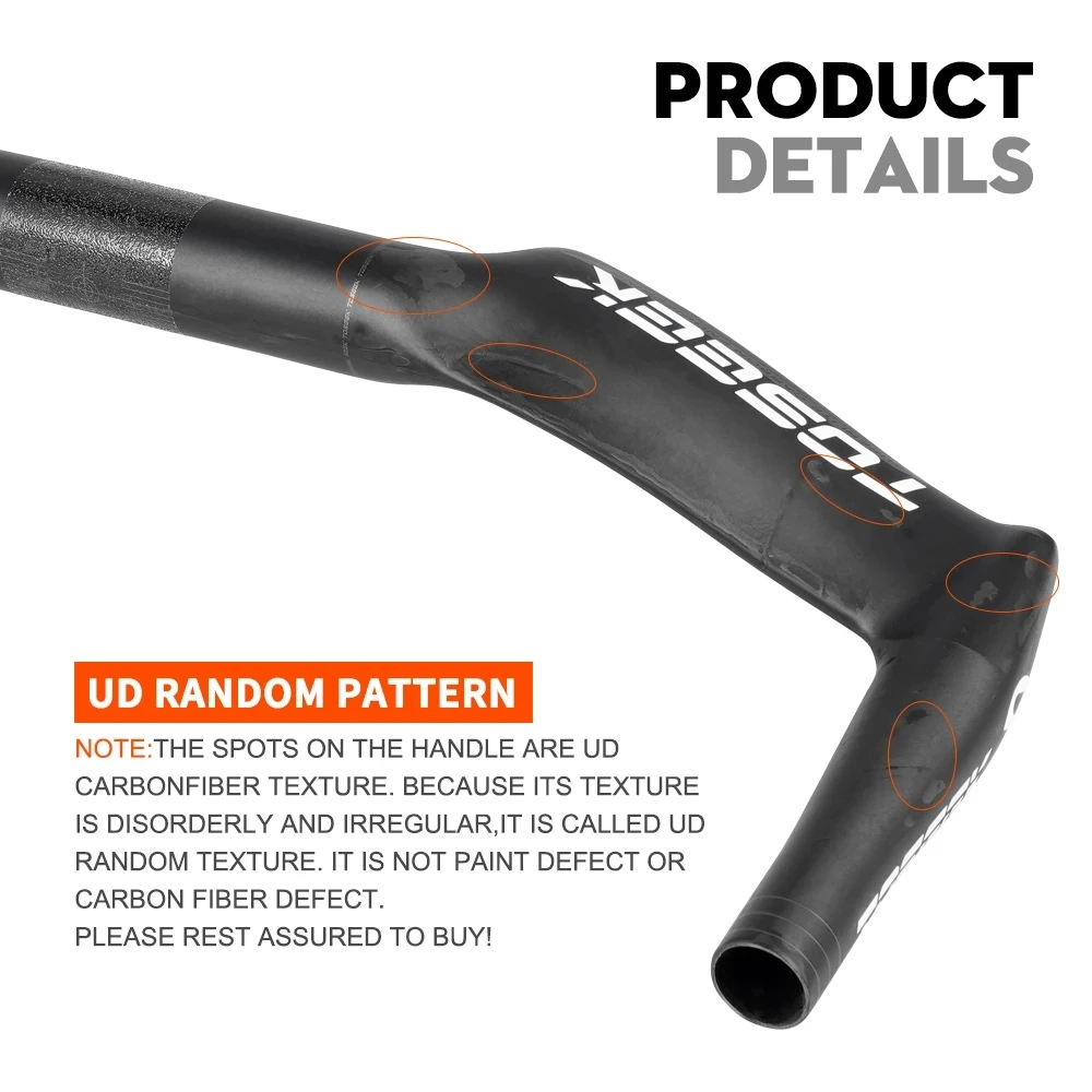 TOSEEK UD ألياف الكربون الدراجة TT المقود 31.8 مللي متر دراجة TT مقود 400/420/440 مللي متر لسباق الدراجات #6