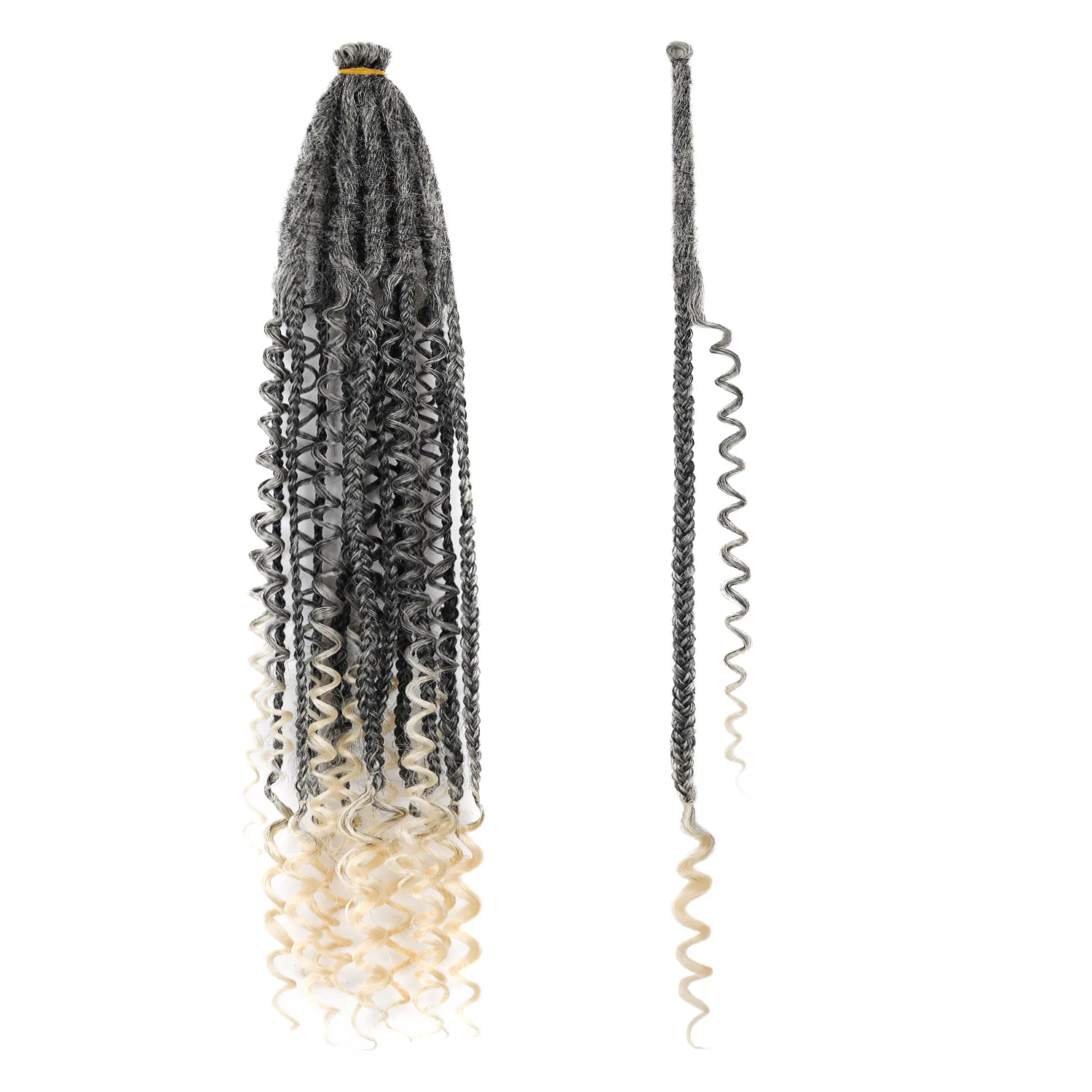10strands/pack 24 Inch River Locs Crochet Hair Deep Wave Small Curly Loose Ends Synthetic Dreadlock Braiding Hair Extensions