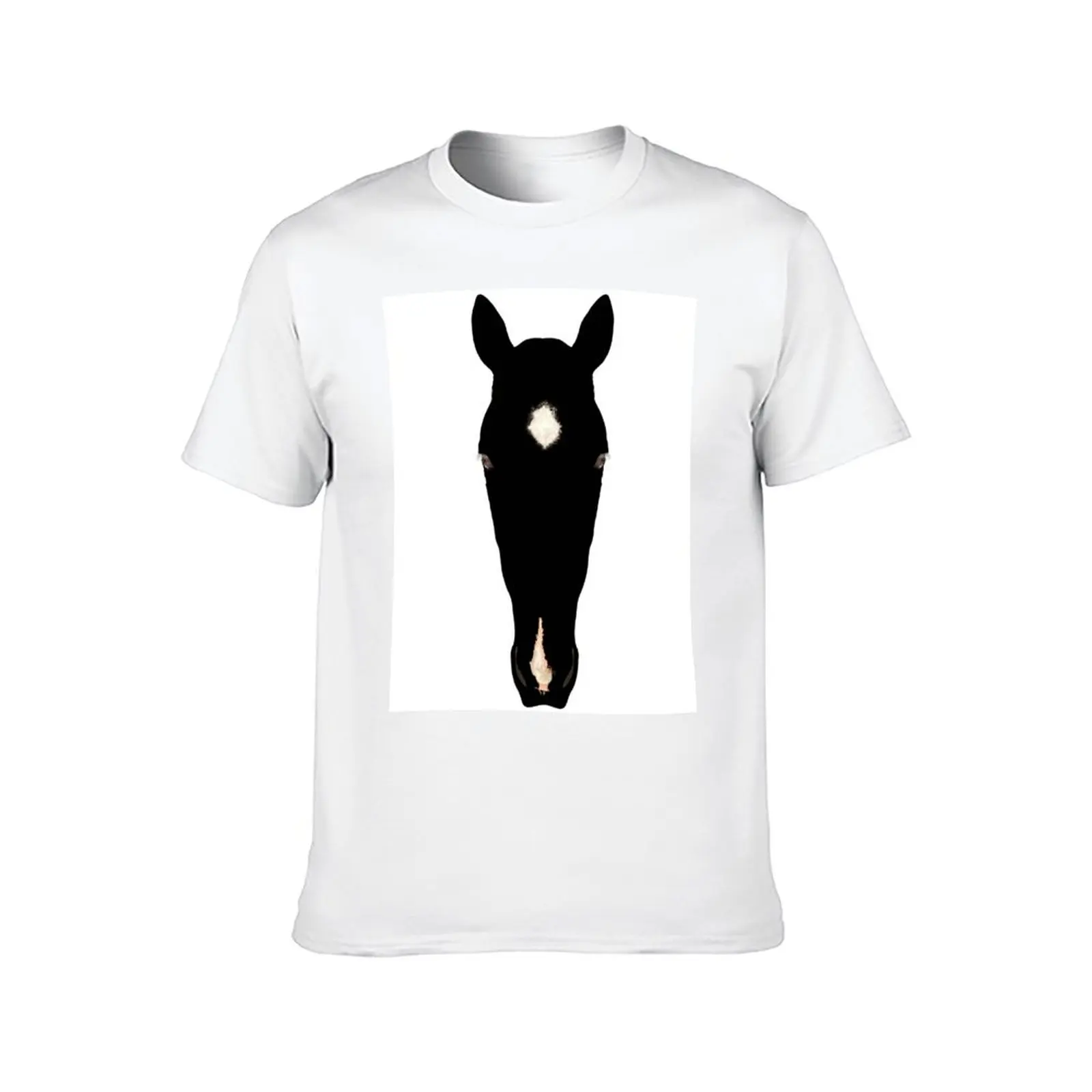 Horse Head Silhouette With Blaze Black on White T-Shirt graphic t shirts custom t shirt t shirts for men graphic