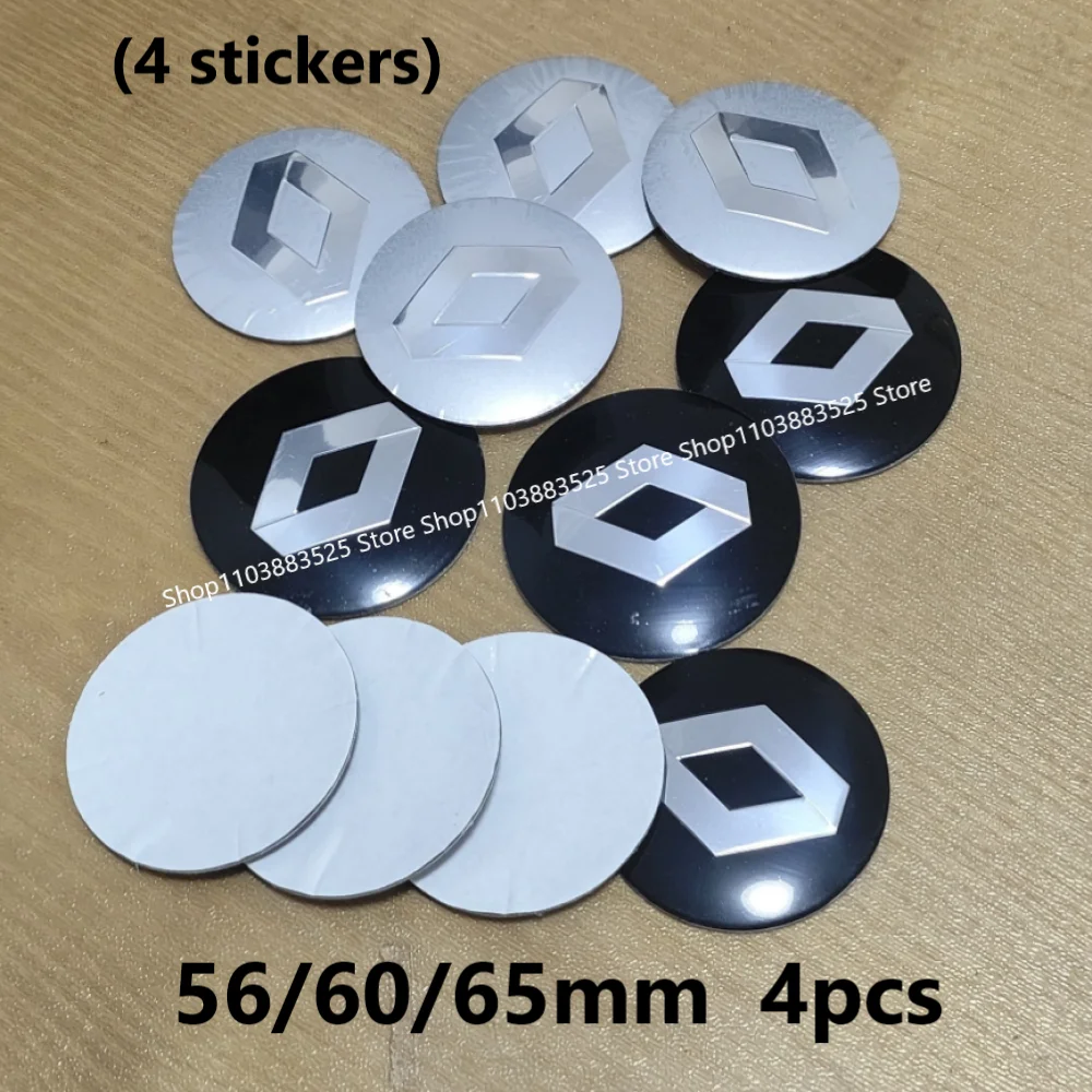 

Наклейки на центральные колпачки колес (4 шт.) 56/60/65 мм для Renault Captur, Arkana, Laguna MK4, Duster, Megane 2, 3, 4, Clio, Fluence, Logan