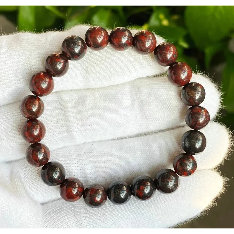 

New Jewelry Bracelet 8mm Natural Black Meteorite Quartz Crystal Beads Bracelet 7.5“