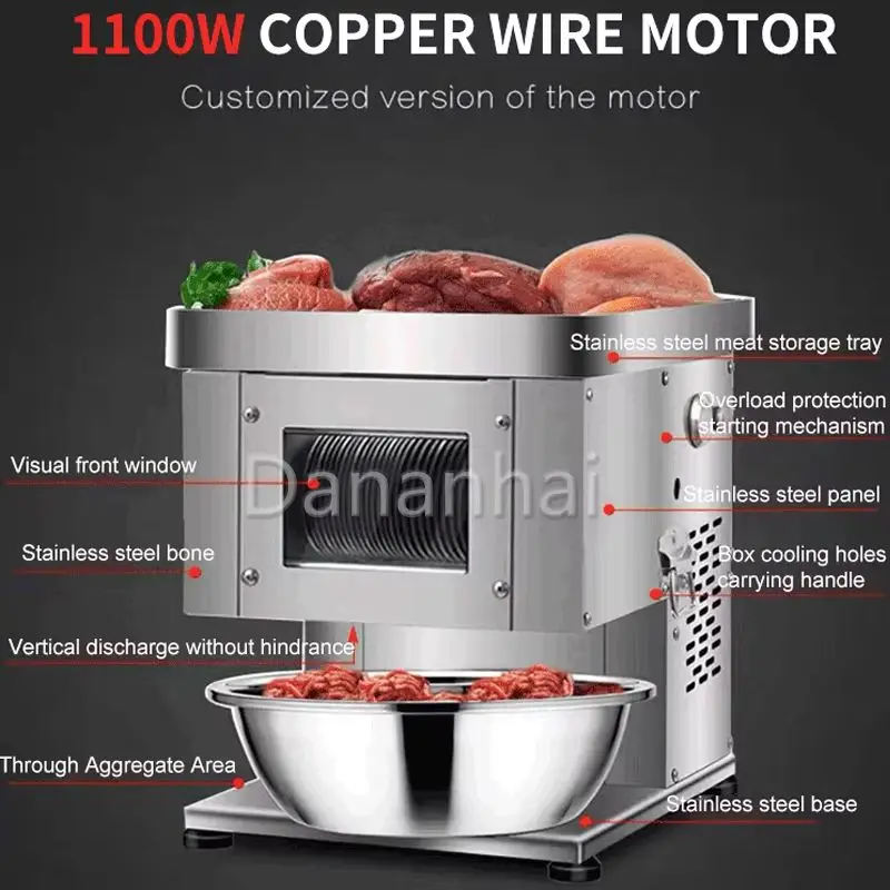 Meat Slicing Machine Durable Heavy Duty Commercial Electric Meat Cutter Shredder For Mobile Food Cart Business