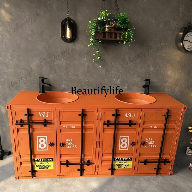 B567 Industrial wind washbasin retro washbasin bar bathroom storage washbasin commercial