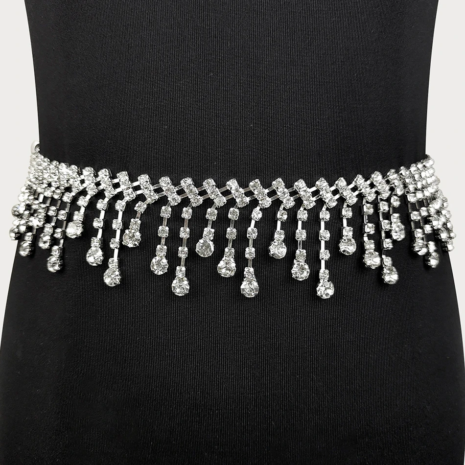 Belly Dance Waist Chain Tassel Little Raindrop Diamond Chain Rhinestone Dance Practice Fashion Daily Skirt Chain