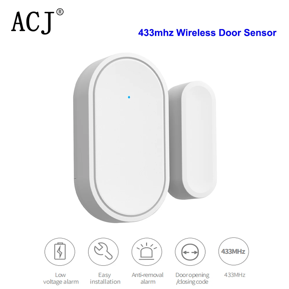 ACJ 433MHz Wireless Door Sensor Mini Window Opening & Unclosed Reminder Function For WiFi GSM Home Security Alarm Host/Panel