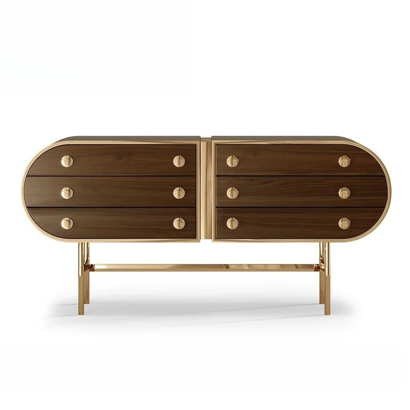 

Villa living room art unique wooden cabinet can be modern light luxury simple designer adjustable height