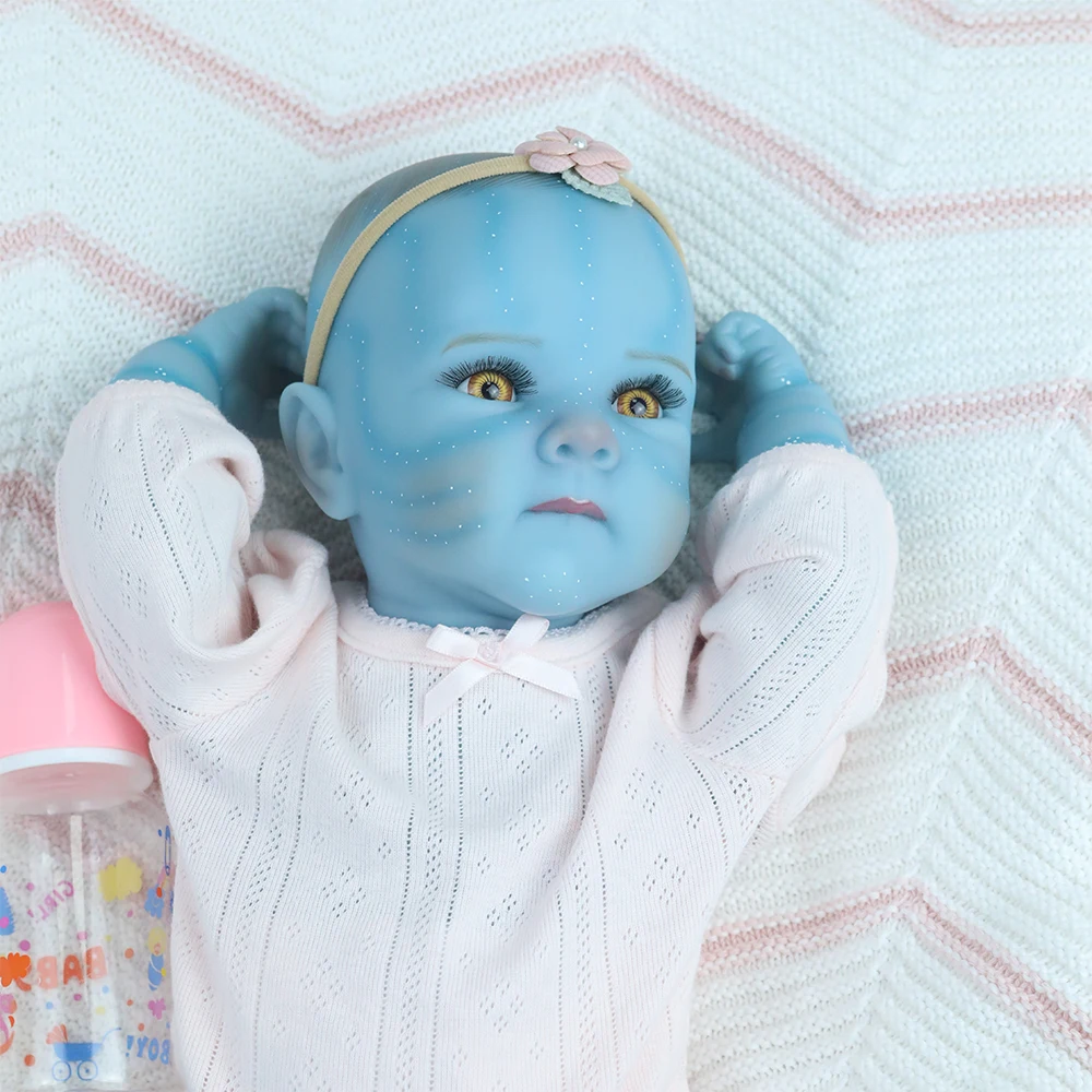 18 inch full body reborn baby blauwe poppen Bettie Avatar pasgeboren babyformaat handgeschilderde 3D huid met zichtbare aderen Mu Sundae Bebes