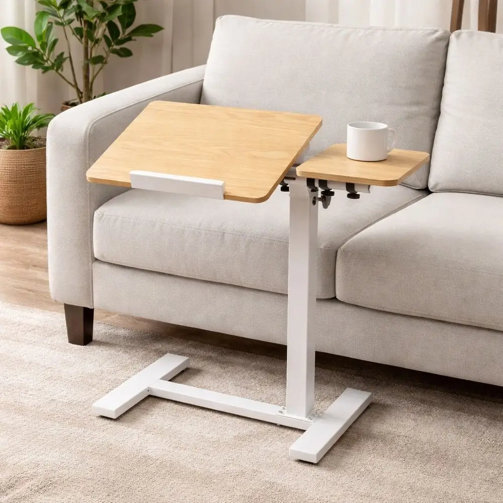 

Height With Tilting Top Laptop Desk, Bedside Table With Wheels, Tiltable Bed Table Over The Bed, Mobile Standing Desk For Offic