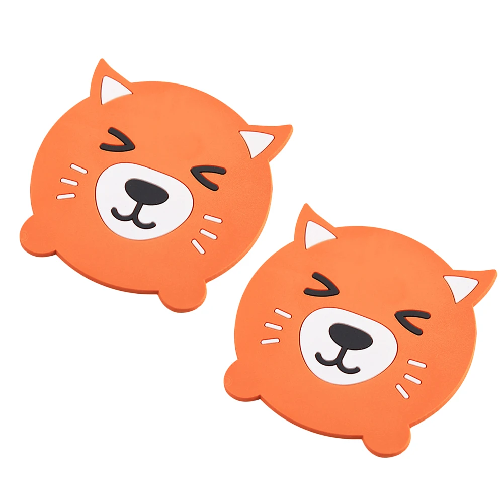 

10 Pcs Pattern Coaster PVC Cartoon Creative Coaster Drink Coasters for Desk Home Bar Heat Resistant Non Slip Waterproof