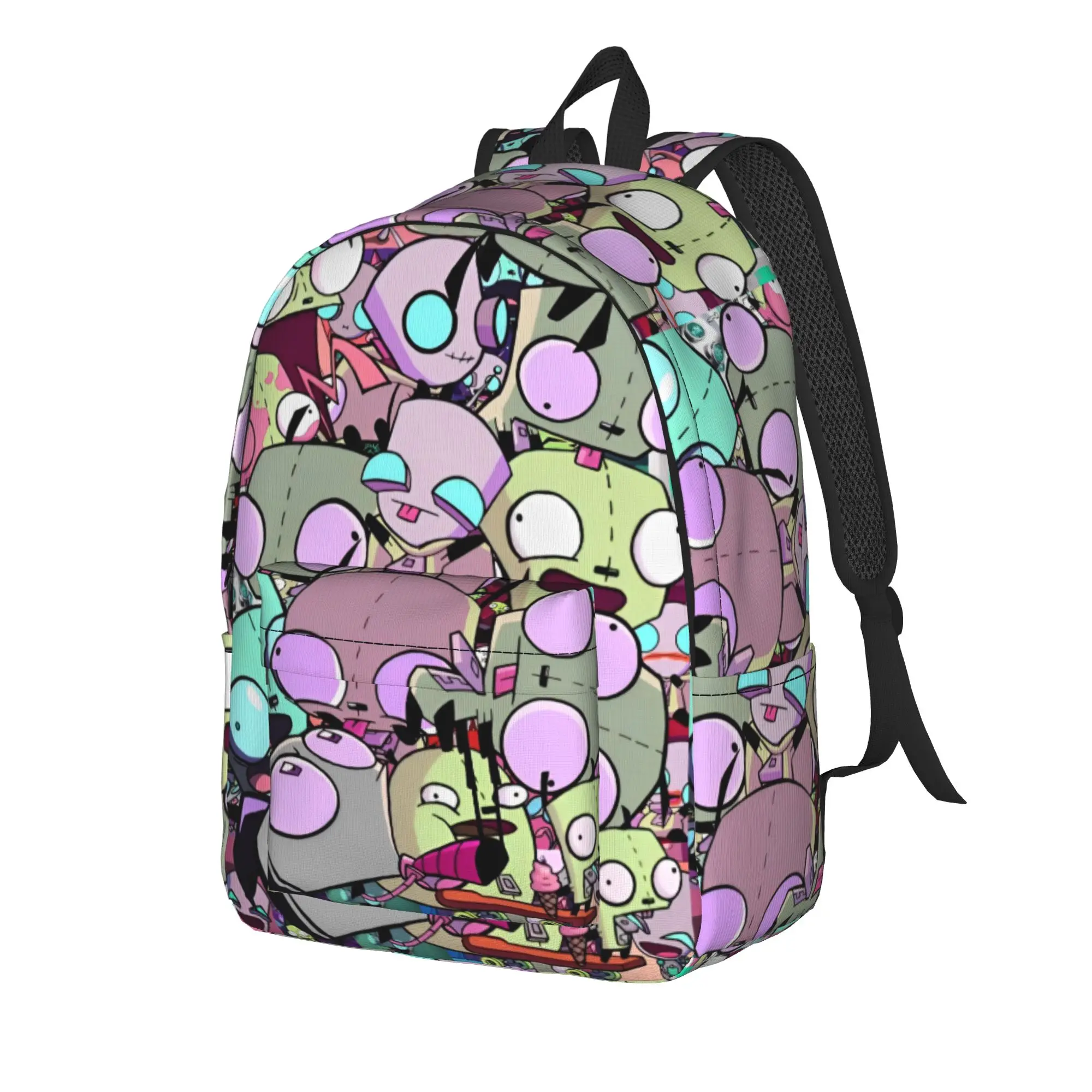 Cartoon Invaders Zims Teenage Backpack Outdoor High School Business Daypack for Men Women College Shoulder Bag