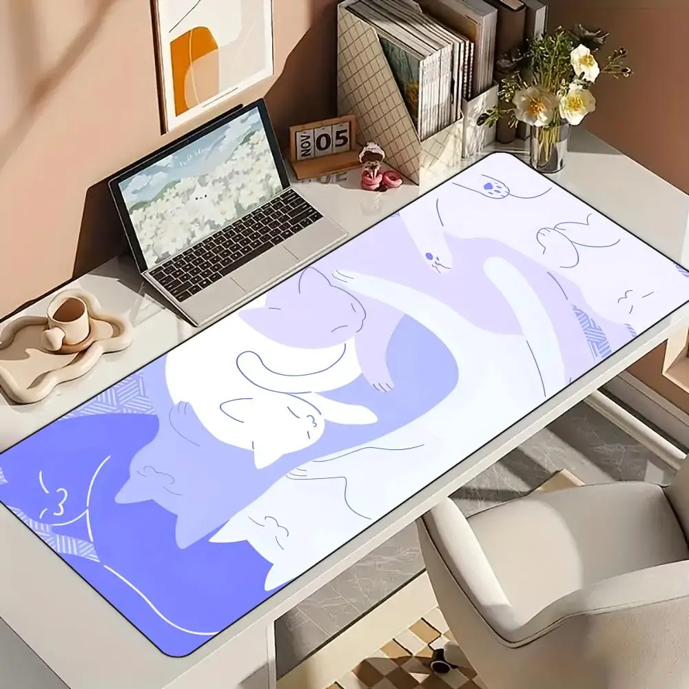 

Kawaii cat anime large Mouse Pad Desk Mat Rubber anti-slip Desktop office mat Gaming mats pc accessories Extended mouse rug