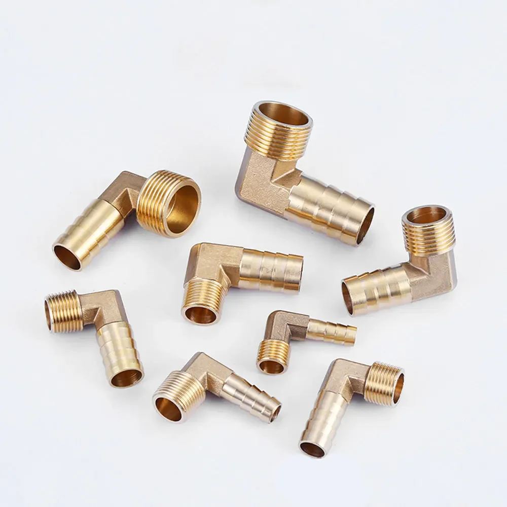 1/8" 1/4" 3/8" 1/2" 1" BSPP Male X 6-25mm Hose Barb Tail Elbow Brass Fuel Fitting Connector Adapter Water Gas Oil